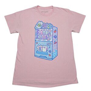 Hot Topic Shirt Womens Medium‎ Japanese Vending Machine Cat Kawaii Graphic Tee